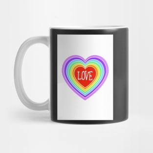 Rainbow Love Heart Mug